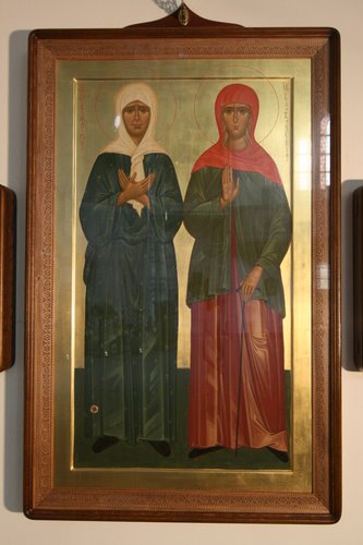 Икона св. Матроны Московской и св. Ксении Блаженной в нашем храме в Гамбурге